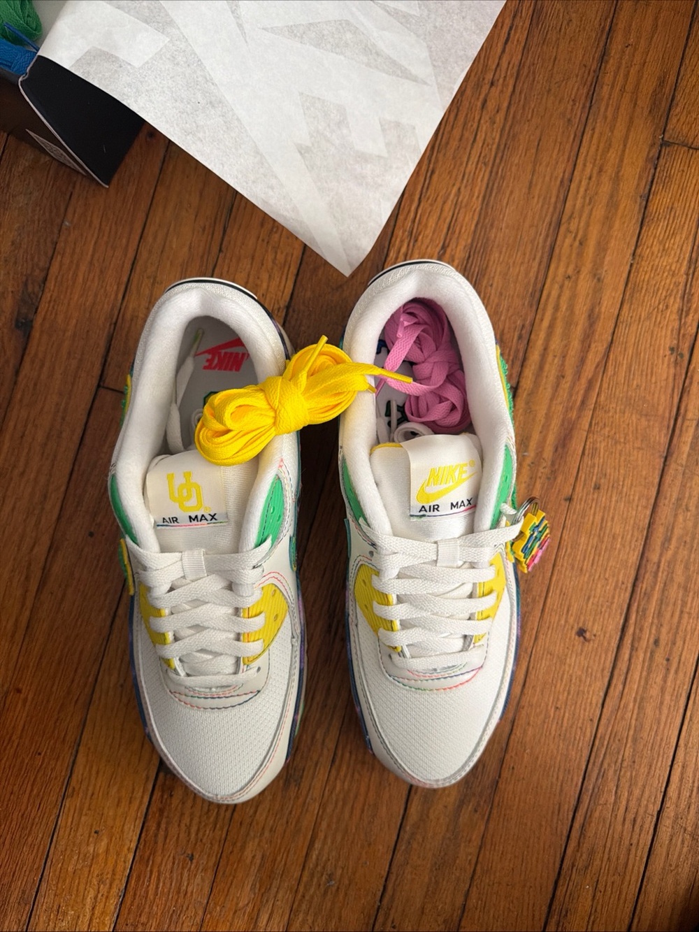 Nike Air Max 95 Grateful Dead Sneakers - White/Yellow/Green/Purple/Pink - Picture 5 of 11